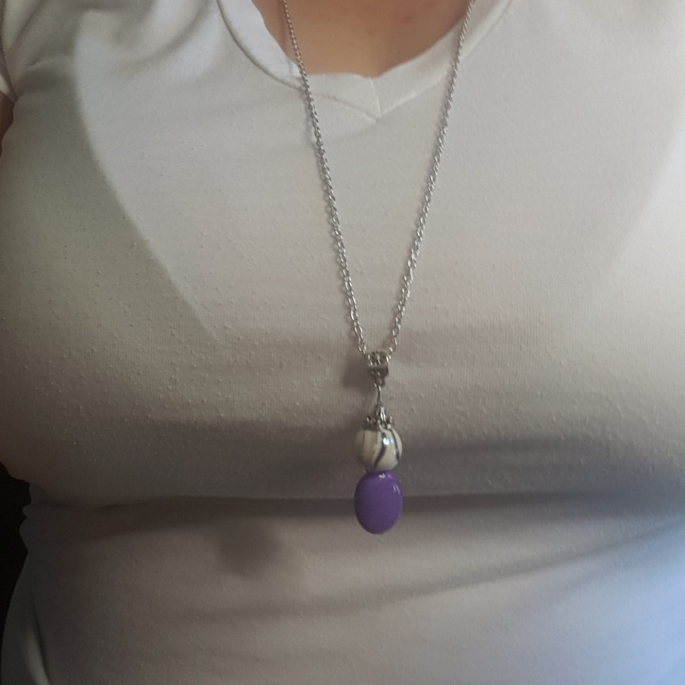 Swirly Purple 💜 /Stone/ Statement Necklace